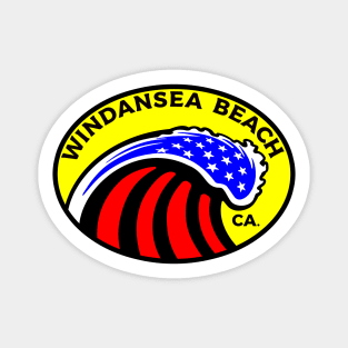 Windansea Beach California Surfing Surf Patriotic Wave Sticker